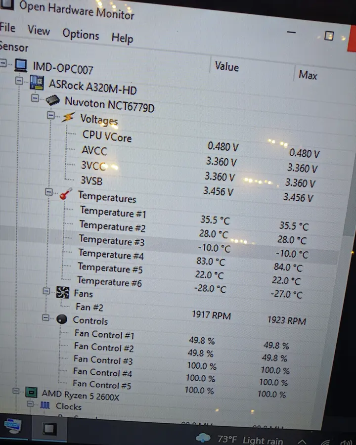 Monitoramento de temperaturas e ventoinhas em um PC com Ryzen